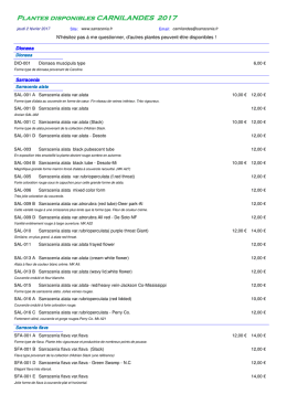 Plantes disponibles CARNILANDES 2017
