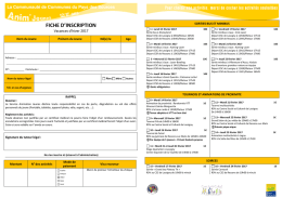 Fiche d`inscription aux activit&eacute;s