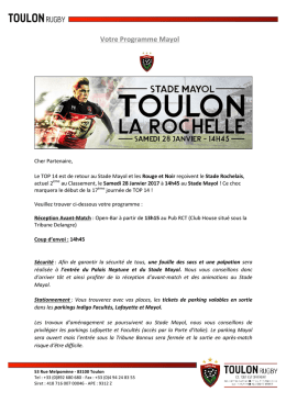 Votre Programme Mayol - Rugby Club Toulonnais