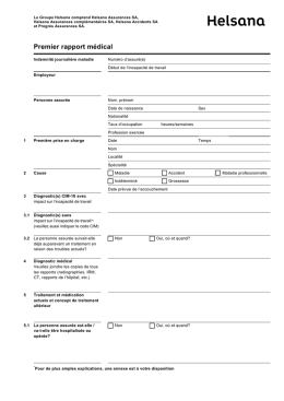 Premier rapport m&eacute;dical