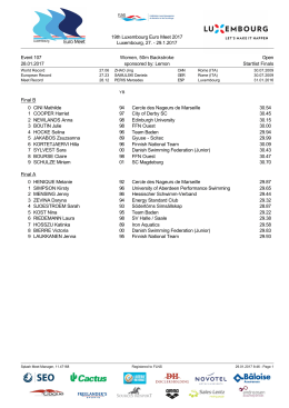 29.1.2017 Event 107 Women, 50m Backstroke Open
