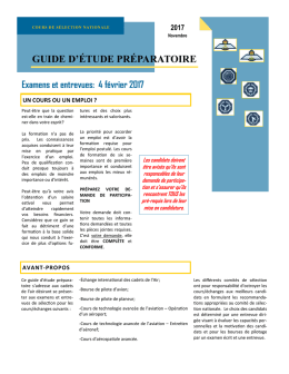 Guide d`étude préparatoire 2017 (Novembre)