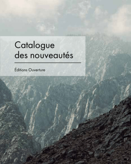 Catalogue des nouveaut&eacute;s