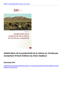 Amélioration de la productivité de la chèvre en Tunisie