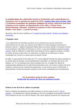 De la Corse &agrave; Nantes - Profession Spectacle