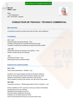 conducteur de travaux / technico commercial