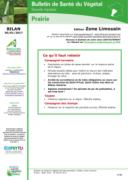 Edition Zone Limousin - DRAAF Nouvelle