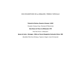 Suggestions de la semaine