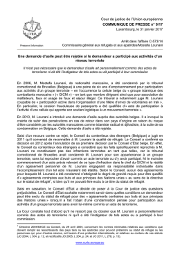 Une demande d`asile peut &ecirc;tre rejet&eacute;e si le - curia