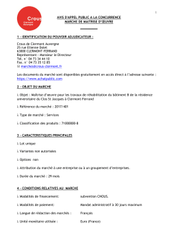avis d`appel public - Crous de Clermont