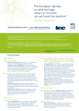 The European identity - Universit&eacute; catholique de Louvain