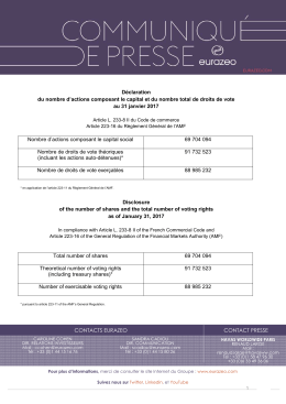 Nb actions et droits de vote 31.01.2017