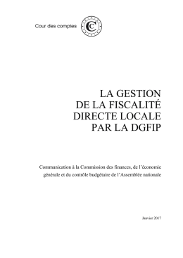 Rapport La gestion de la fiscalité directe locale