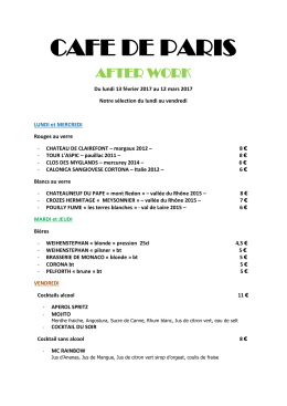 carte de l`after work - Monte