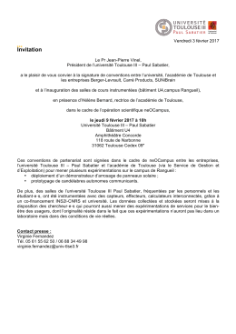 T&eacute;l&eacute;charger le communiqu&eacute; - Universit&eacute; Paul Sabatier