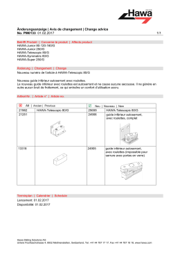 Avis de changement | Change advice No. PM0133 01.02