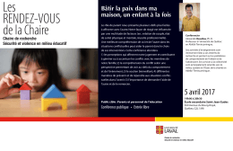 B&acirc;tir la paix dans ma maison, un enfant &agrave; la fois