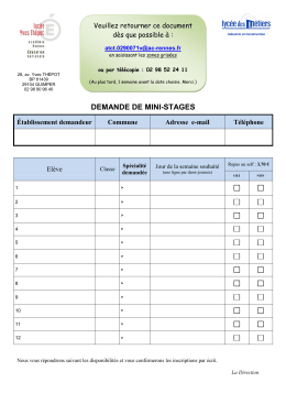 demande de mini-stage thépot 2017