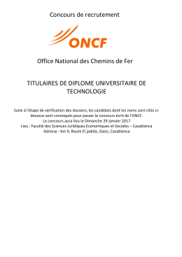 TITULAIRES DE DIPLOME UNIVERSITAIRE DE