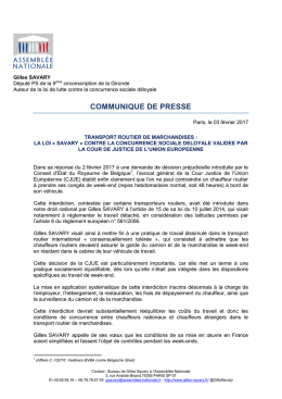communique de presse