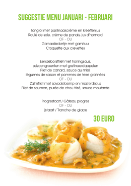 Suggestie menu januari - februari 30 euro