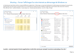 Forcer l`affichage d`un site internet au d&eacute;marrage de Windows 10