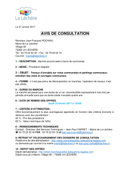 avis de consultation - Mairie de La Léchère