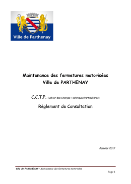 Maintenance des fermetures motorisées Ville de PARTHENAY