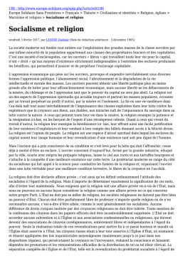 Socialisme et religion - Europe Solidaire Sans Frontières