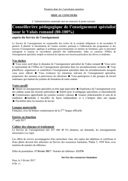 Conseiller/ère pédagogique de l`enseignement spécialisé
