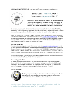 CP - lancement concours artisans 2017