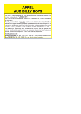 APPEL AUX BILLY BOYS