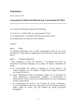 Ordonnance concernant le télétravail effectué par