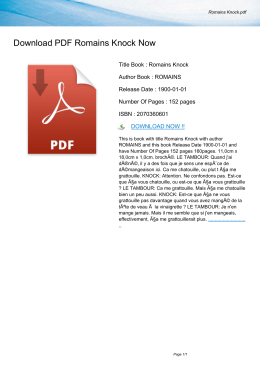 [EPUB] Romains Knock