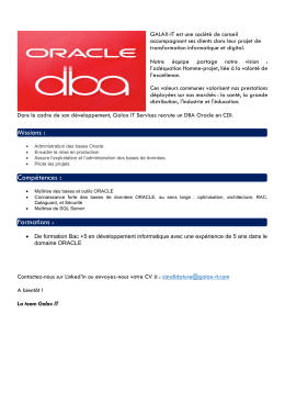 Administrateur de base de données Oracle - galax-it