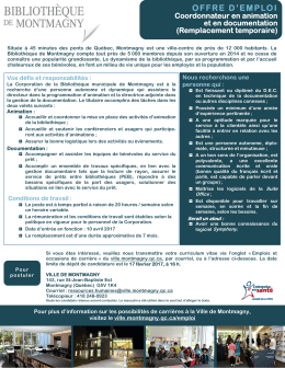 Offre d`emploi - coordonnateur en animation et en documentation