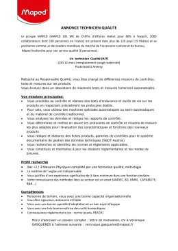 annonce technicien qualite