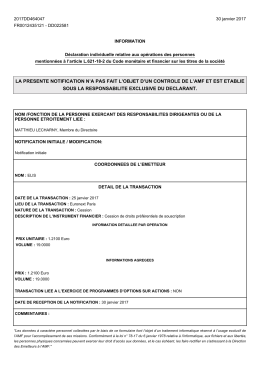 la presente notification n`a pas fait l`objet d`un controle de l`amf et est