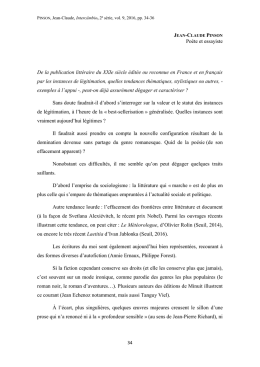 Poète et essayiste De la publication littéraire du XXIe siècle éditée