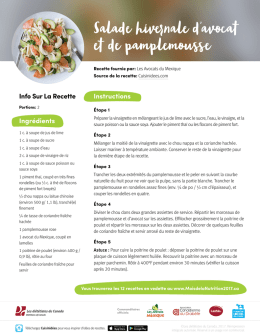 Salade hivernale d`avocat et de pamplemousse