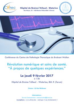 Révolution numérique et soins de santé. ``À propos de