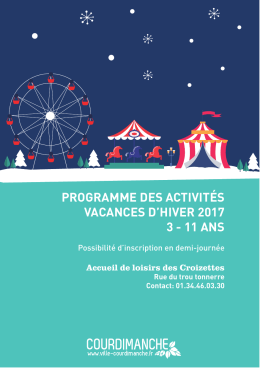 programme des activités vacances d`hiver 2017 3