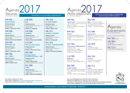 Agenda des activit&eacute;s 2017