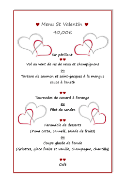 Menu St Valentin 40,00