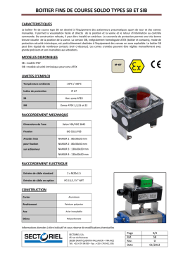 boitier fins de course soldo types sb et sib