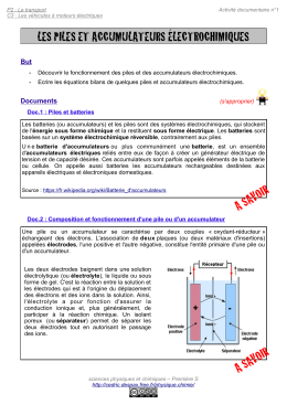 les piles et accumulateurs électrochimiques