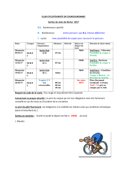 Sorties février 2017 - Club Cyclotouriste de Courcouronnes