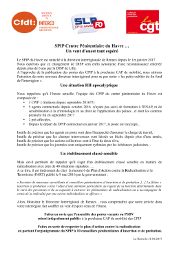 SPIP Centre Pénitentiaire du Havre … Un vent d`ouest tant espéré