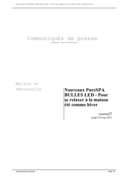 Pour se relaxer à la maison été comme hiver