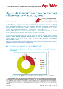 Quelle dynamique pour les formations «filière équine»1 en 2014/2015